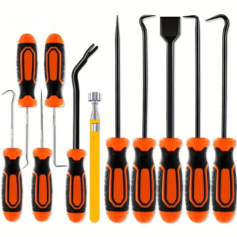 11pc钩针组套钩子吸棒油封拆装密封圈拉拔器气缸铲刀装工具拆卸