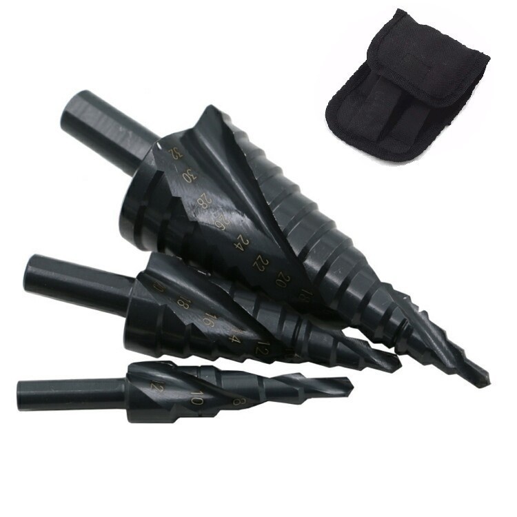 厂家直销大三支三角柄直槽阶梯钻宝塔钻 台阶钻 扩孔钻头五金工具