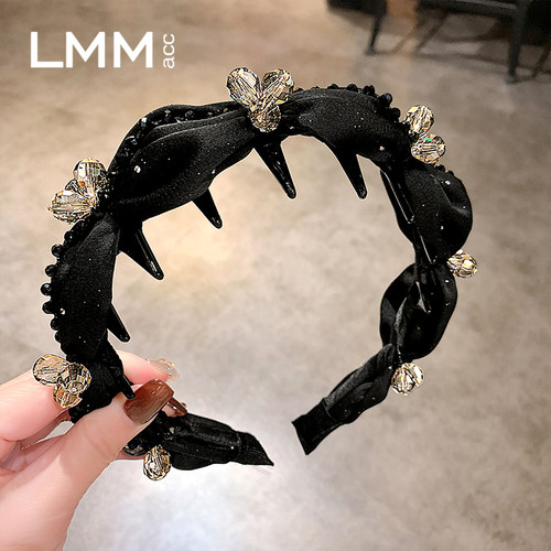 高颅顶水晶齿梳防滑头箍