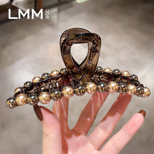 高级感发量多珍珠鲨鱼夹