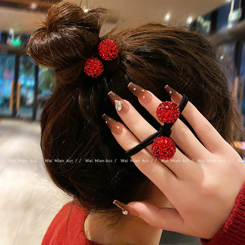 发圈弹力绳简约百搭红色