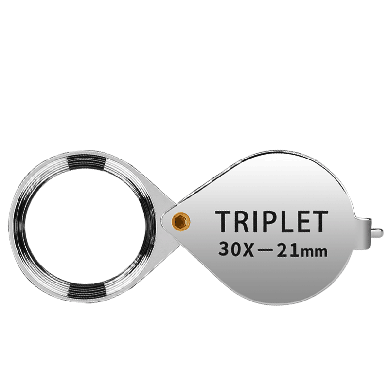 龙眼TRIPLET10倍珠宝放大镜宝石鉴定钻石翡翠玉石古玩鉴定工具非带灯手持便携式折叠袖珍钻石钻戒婚戒鉴