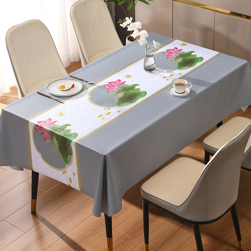 桌布免洗防油防水pvc家用餐桌布茶几台布氛围感简约长方餐布新款