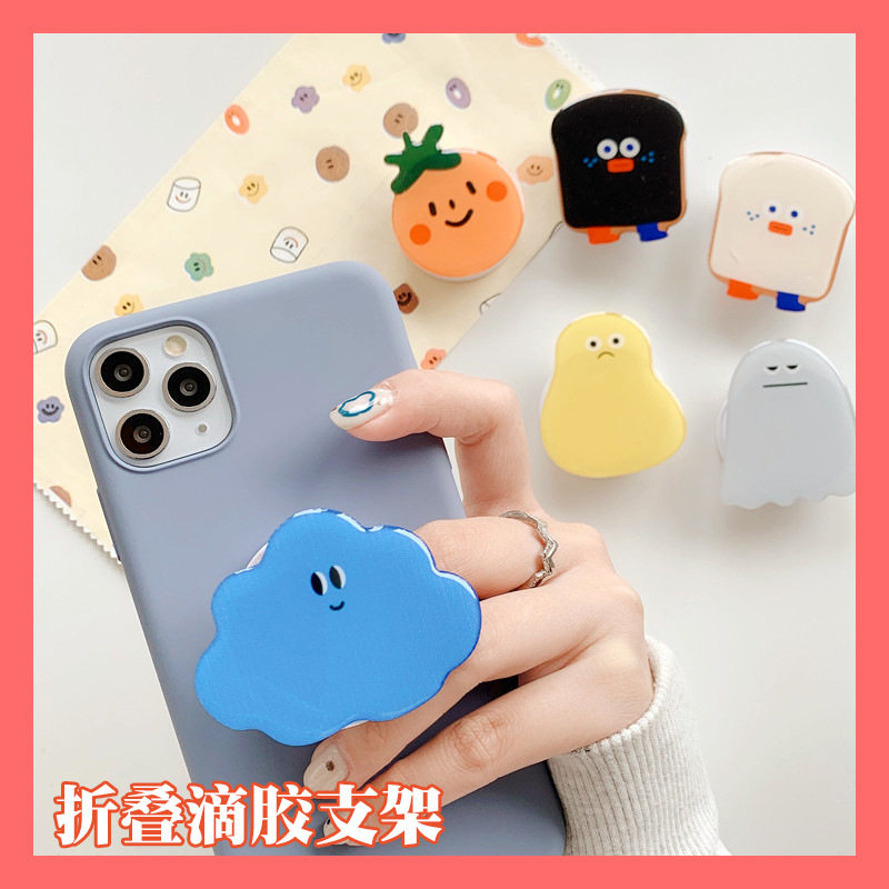 气囊支架 滴胶折叠卡通可爱女生支架指环扣 手机伸缩支架韩国新款