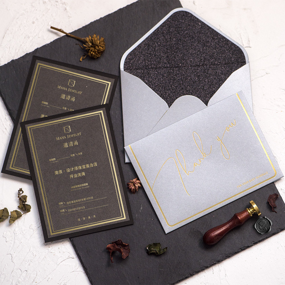 烫金定制logo欧式贺卡邀请函邀请卡感谢感恩贺卡订制商务会议开业高档