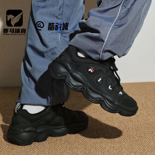 FILA斐乐豌豆鞋黑色男子厚底增高老爹鞋运动休闲鞋F12M541114FBK