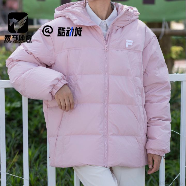 FILAFOB赤粉色女子面包羽绒服
