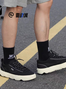 FILA斐乐岩石鞋黑色男子厚底百搭帆布鞋运动休闲鞋F12M522303FBA