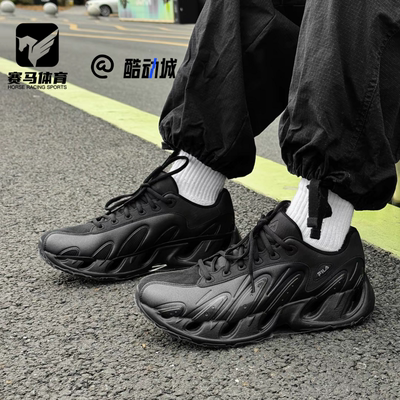 斐乐V头鞋黑色老爹鞋运动休闲鞋