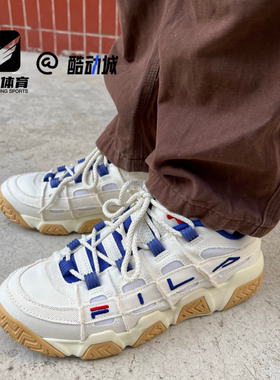 FILA斐乐BUSTER 面包鞋白蓝男子舒适百搭复古篮球鞋T12M333201FAS