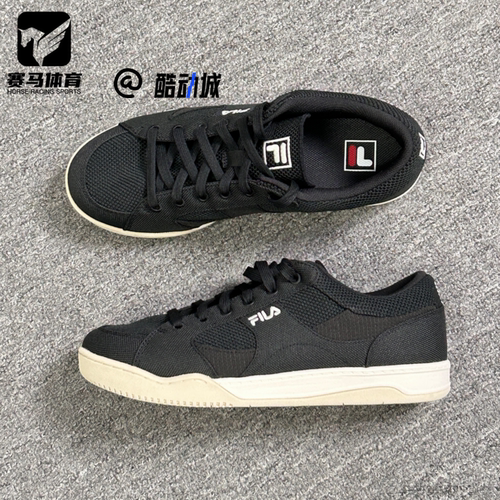 斐乐SLANTSHOT云帆鞋黑色帆布鞋