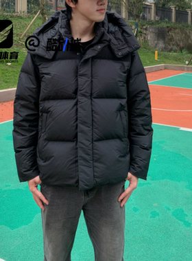 KOLON SPORT可隆SS25 HIKING黑色男加厚连帽可拆羽绒服TLJDW23611