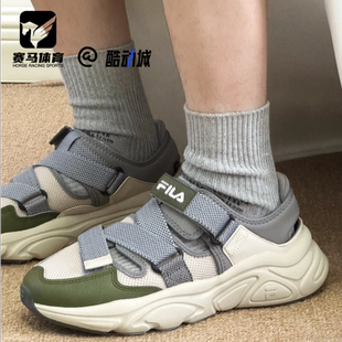 FILA斐乐火星凉鞋灰绿男子复古透气运动沙滩鞋凉鞋F12M422401FOD