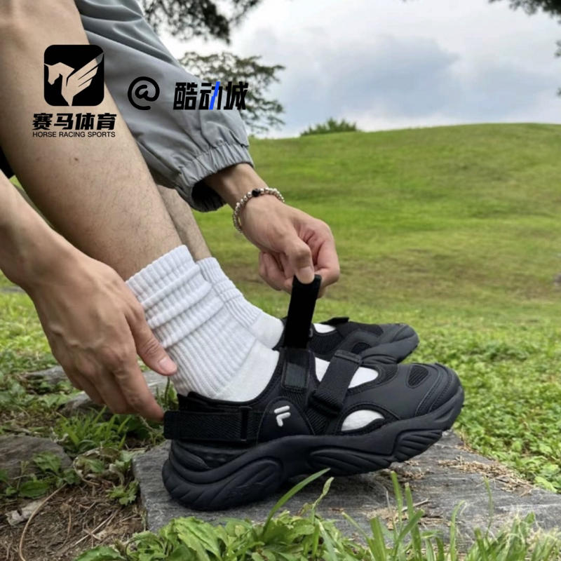 斐乐玛丽珍鞋黑色户外运动凉鞋