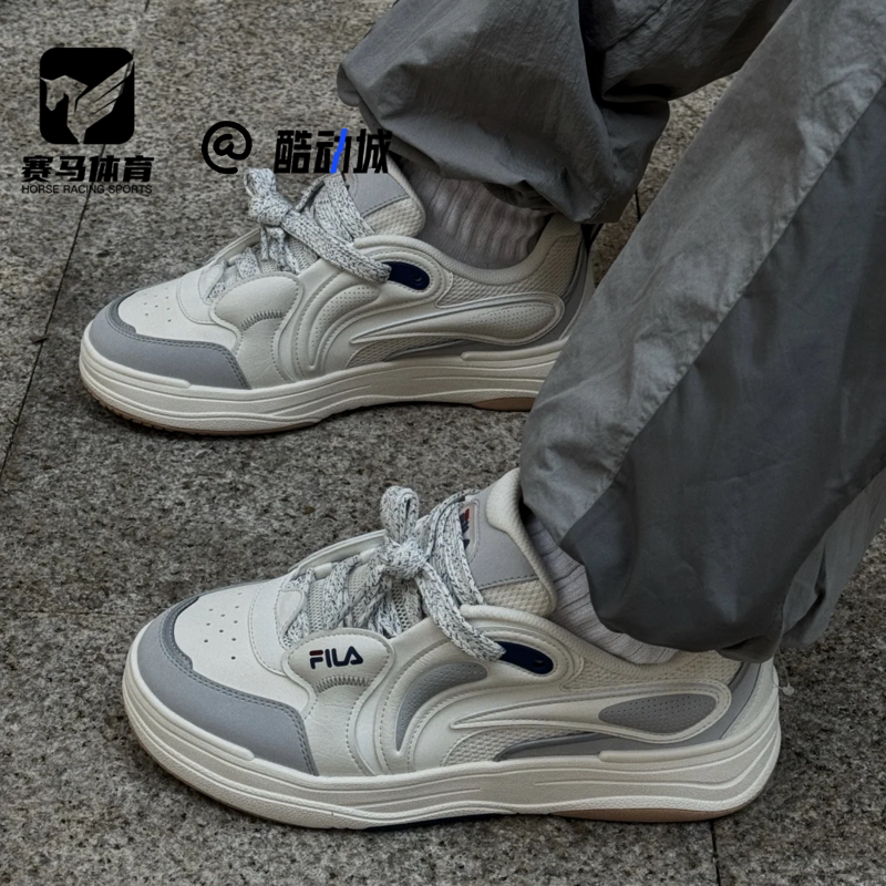 斐乐律动鞋白灰运动休闲鞋板鞋