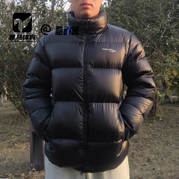 Saucony男子立领防风保暖羽绒服