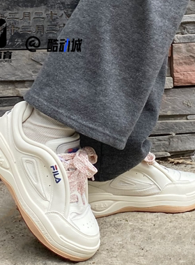 FILA斐乐 MIX2舞动鞋白色男女轻便耐磨运动休闲板鞋F12W/M412201F