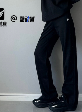 FILA斐乐FUSION LIFE FOB黑色女简约百搭休闲长裤T11W533606F-BK