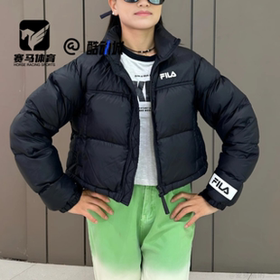 FILA斐乐 ORIGINALE黑色女子立领保暖防风羽绒服F51W349901F-BK