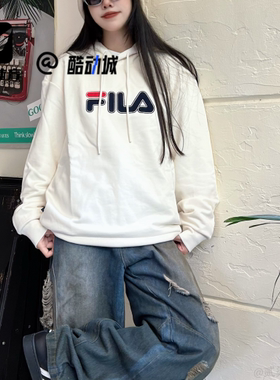 FILA斐乐 ORIGINALE蒸汽白男女简约时尚百搭卫衣F51U539203F-IV