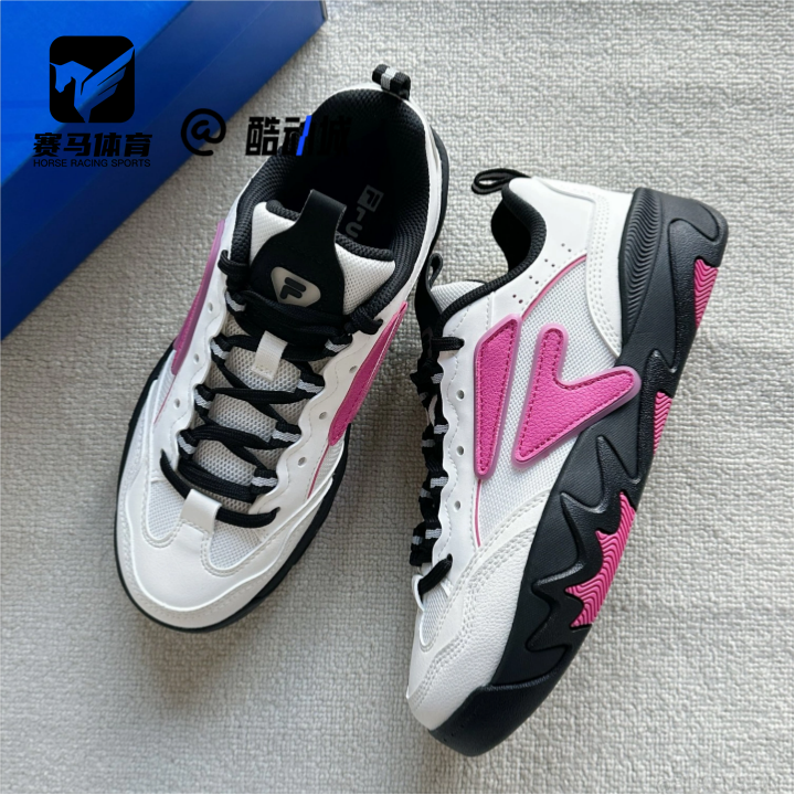 FILA斐乐NOLLIE II豚跃鞋二代雪白粉红女子休闲板鞋T12W532301FSS