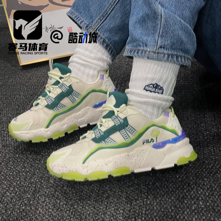 FILA斐乐 满天星桔梗花白绿女子减震舒适休闲运动鞋F12W131114FWS,运动鞋new,运动休闲鞋,淘宝优惠券,粉丝福利购,淘宝优惠卷