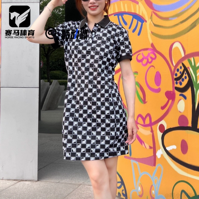 斐乐女子收腰修身短袖连衣裙