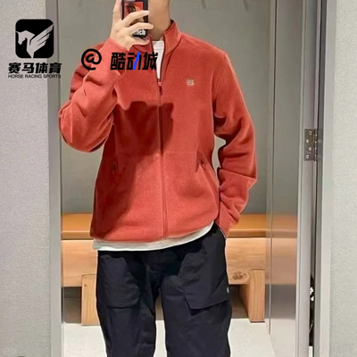 可隆Polartec红色立领抓绒夹克