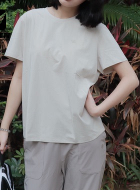 KOLON SPORT可隆 燕麦灰女子户外运动休闲速干短袖T恤LKRT6MTT50