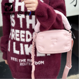 FILA斐乐 皮泥粉男女通勤休闲时尚单肩斜挎包手提包T13U443123FPK