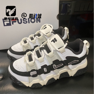 FILA斐乐BUSTER 面包鞋黑白女子经典百搭运动篮球鞋T12W313201FWB