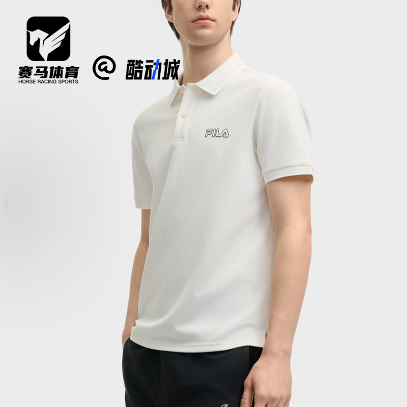 FILA斐乐 白色男子时尚运动休闲百搭针织短袖Polo衫F11M528110FWT