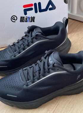 FILA斐乐 跃动2+黑色男子舒适减震耐磨运动鞋跑步鞋A12M431105FBB