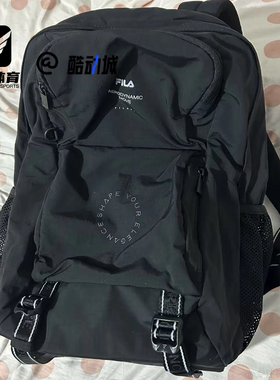 FILA斐乐 黑色女子百搭简约户外运动休闲书包双肩包A13W431165FBK