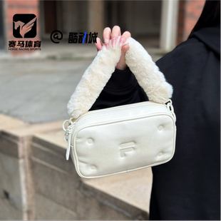 FILA斐乐 雪白男女时尚百搭通勤单肩斜挎包手提包T13U443123FWT