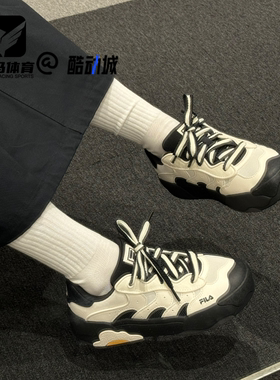 FILA斐乐蛋包鞋黑白女子舒适百搭低帮运动休闲板鞋F12W532207FGB