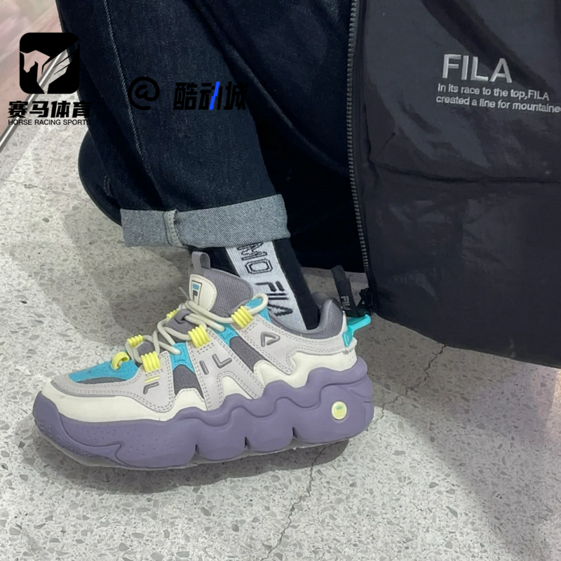 斐乐帕尼尼白紫老爹鞋复古篮球鞋