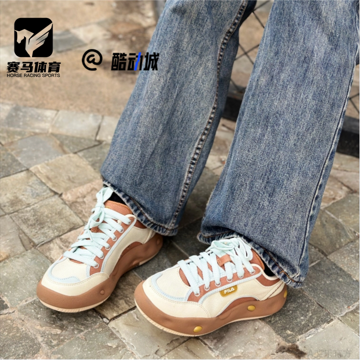 FILA斐乐COOKIES 曲奇鞋米棕女子舒适复古休闲板鞋F12W522301FNA