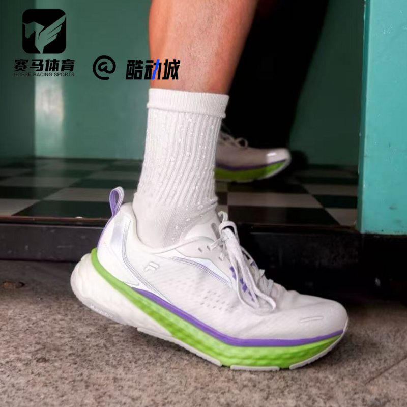 FILA斐乐 SPD CHEETAH猎豹鞋男白绿耐磨透气路跑鞋A12M431103FBS