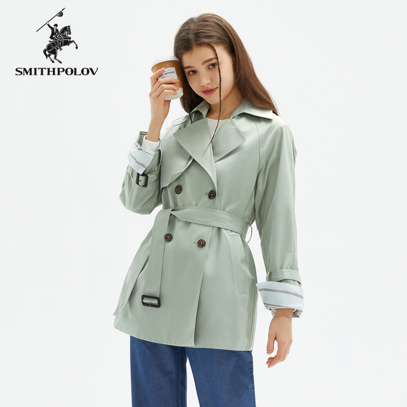 斯密特保罗双排扣中长款风衣