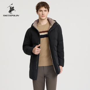 SMITHPOLOV斯密特保罗秋冬季新款商务时尚休闲中长款羽绒服外套