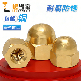 铜盖形螺母铜盖型螺帽黄铜家用装 饰球头螺母M3M4M5M6M8M10M12M16