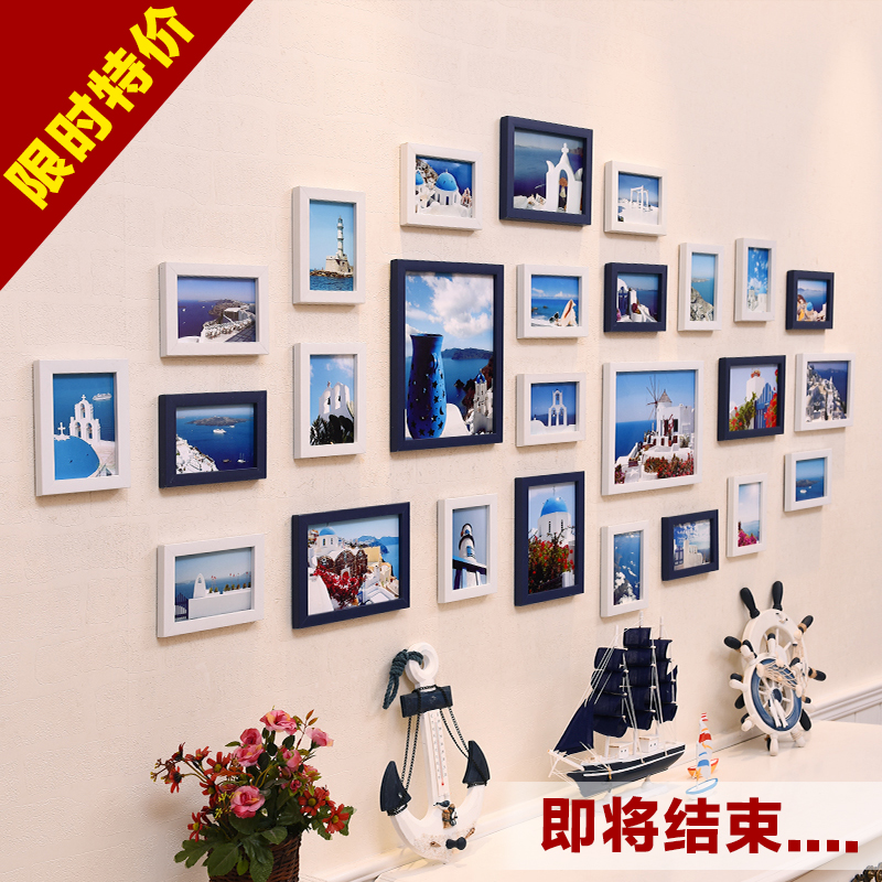 图片装饰画洗照片大尺寸加相框 挂墙 韩式婚照粉色洗相片方形影.