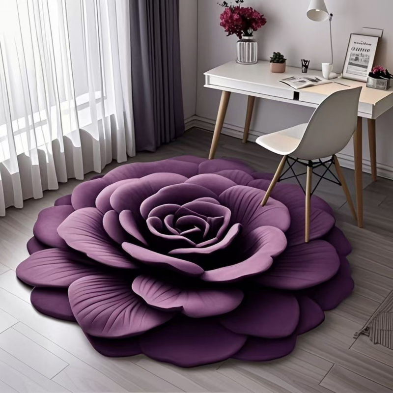 异型花卉3D立体地垫吸水防滑