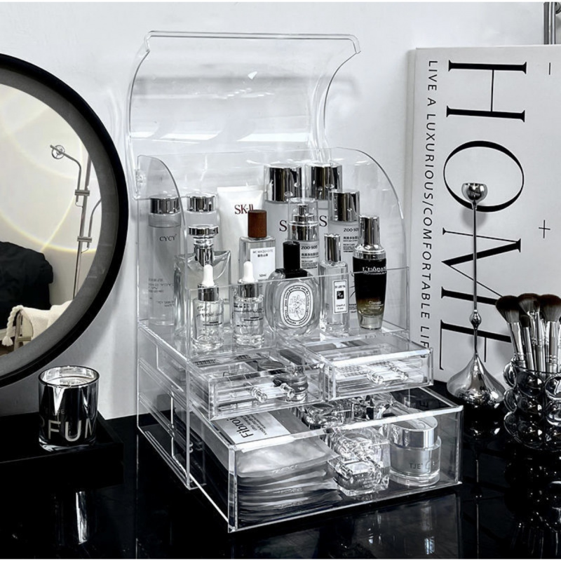 梳妆台收纳盒大容量防尘