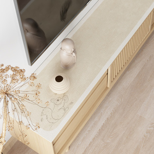 日式素雅电视柜桌垫皮革桌布免洗防水防油防尘长方形桌面保护垫子