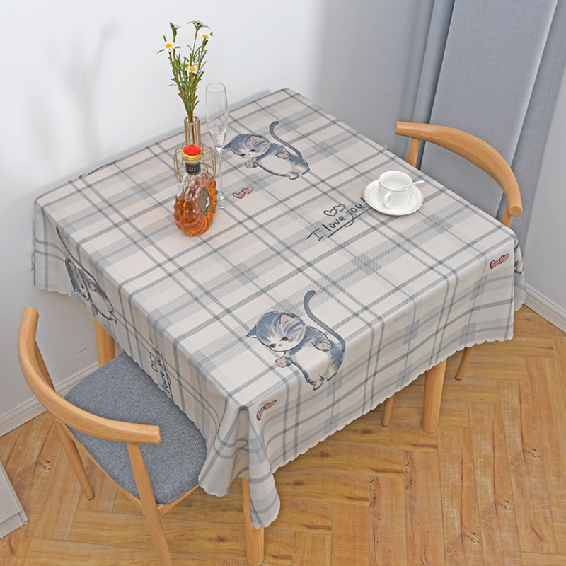 正方形桌布防水防油免洗台布四方餐布学生ins网红宿舍书桌布学习