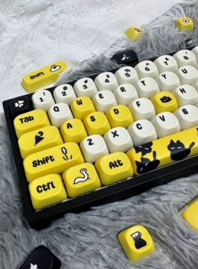 FKKeys涂鸦贴纸个性键帽PBT机械键盘五面热升华MOA高度可爱