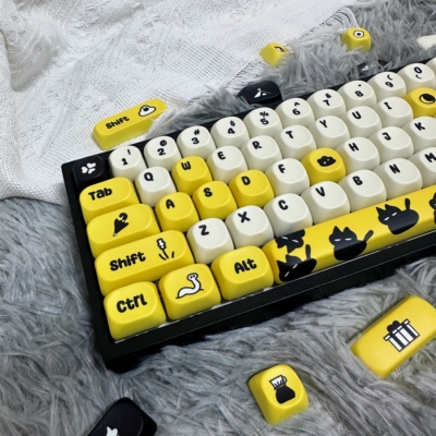 FKKeys涂鸦贴纸个性键帽PBT机械键盘五面热升华MOA高度可爱