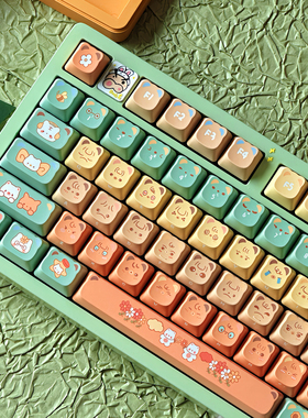 FKKeys柑橘熊熊熊耳朵键帽PBT机械键盘键帽原创PDA高度少女可爱